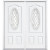 68''x80''x4 9/16'' Halifax Nickel 3/4 Oval Lite Right Hand Entry Door with Brickmould