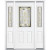 69''x80''x6 9/16'' Providence Brass Half Lite Right Hand Entry Door with Brickmould