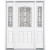69''x80''x6 9/16'' Elmhurst Antique Black Half Lite Left Hand Entry Door with Brickmould