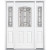 69''x80''x6 9/16'' Elmhurst Antique Black Half Lite Right Hand Entry Door with Brickmould