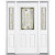 67''x80''x6 9/16''Providence Brass Half Lite Right Hand Entry Door with Brickmould