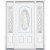 65''x80''x6 9/16'' Halifax Nickel 3/4 Oval Lite Right Hand Entry Door with Brickmould