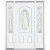 67''x80''x6 9/16'' Halifax Nickel 3/4 Oval Lite Right Hand Entry Door with Brickmould