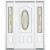 65''x80''x4 9/16'' Providence Brass 3/4 Oval Lite Left Hand Entry Door with Brickmould