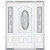 69''x80''x6 9/16'' Providence Nickel 3/4 Oval Lite Right Hand Entry Door with Brickmould