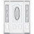 65''x80''x4 9/16'' Providence Nickel 3/4 Oval Lite Right Hand Entry Door with Brickmould