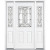 69''x80''x4 9/16'' Chatham Antique Black Half Lite Right Hand Entry Door with Brickmould