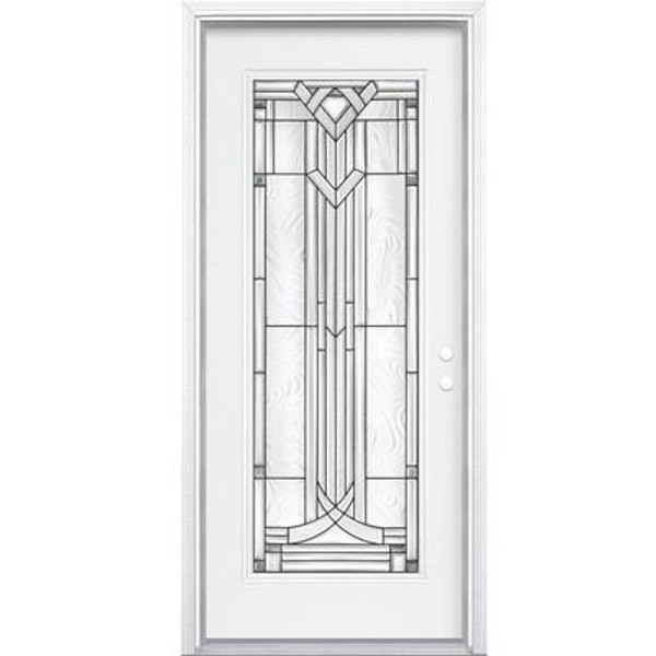 32 In. x 80 In. x 6 9/16 In. Chatham Antique Black Full Lite Left Hand Entry Door with Brickmould
