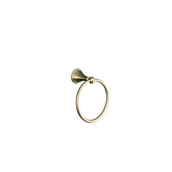 Finial Traditional Towel Ring in Vibrant Brushed Nickel