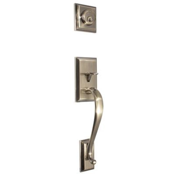 Melia Gripset Entrance Antique Brass with Mehan Lever