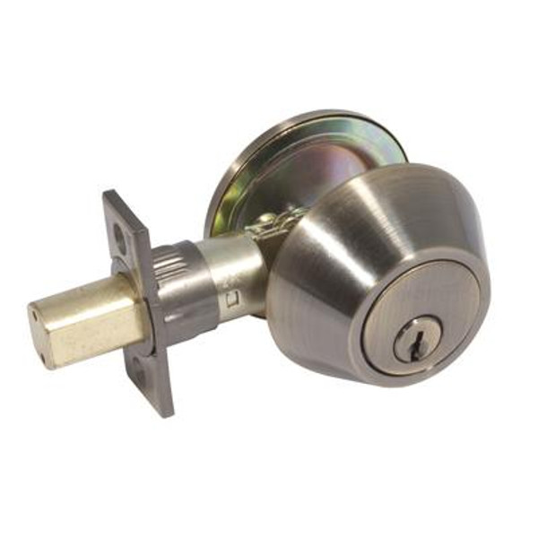 Deadbolt Single Cylinder Antique Brass