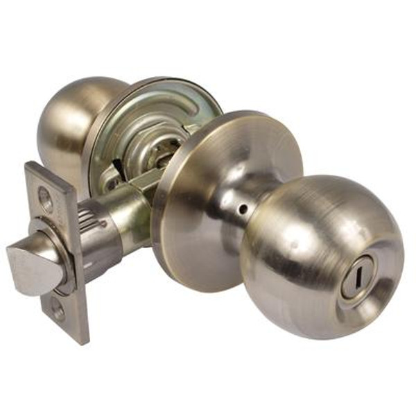 Saturn Door lock Privacy Antique Brass