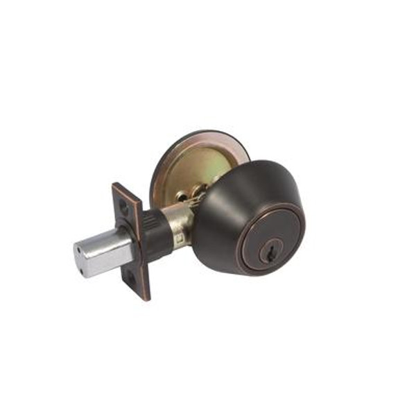 Deadbolt Single Cylinder Rub Bronze