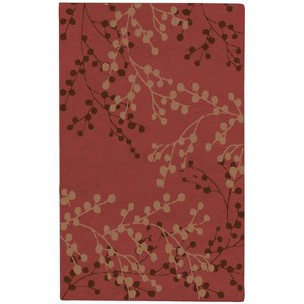 Blossoms Rust Wool 8 Ft. x 10 Ft. Area Rug