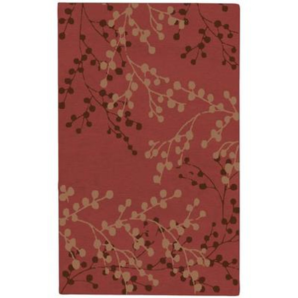 Blossoms Rust Wool 3 Feet 6 Inch x 5 Feet 6 Inch Area Rug