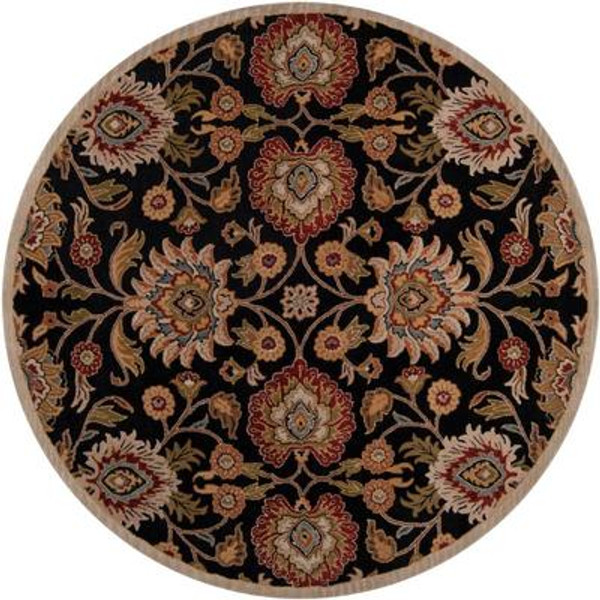 Amanda Black Wool   - 8 Ft. x 8 Ft. Area Rug