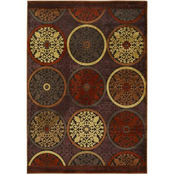 Clay Red Viscose/Chenille  Area Rug - 7 Feet 6 Inches x 10 Feet 6 Inches