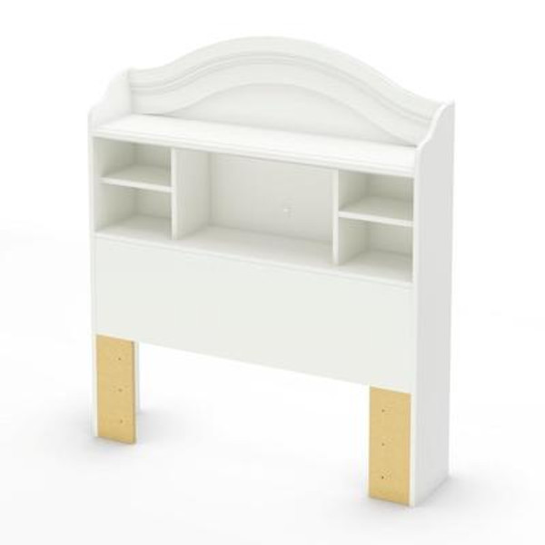 Sweet Lullaby Twin Bookcase Headboard Pure White