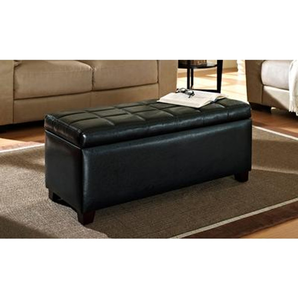 Abby Storage Ottoman - Black