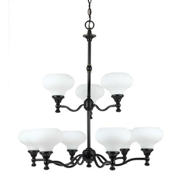 30 Inches Chandelier; Weathered Bronze Finish