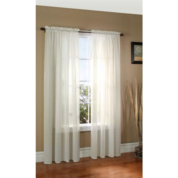 WEATHERPLUS Insulated Sheer Curtain; Ivory - 50 Inch x 84 Inch