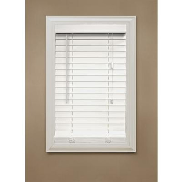 2 Inch Faux Wood Blind; White - 36 Inch x 48 Inch