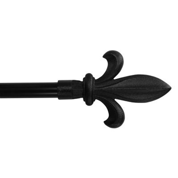 3/4 Inch Fleur de Lis 66 Inch - 120 Inch Black Iron