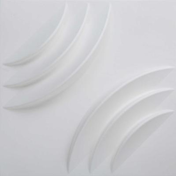 PaperForms Ripple Wallpaper Tiles White Color (Paintable) 12 Tile Pack (1 x 1 feet x 1 inches deep glue-up wallpaper tile)