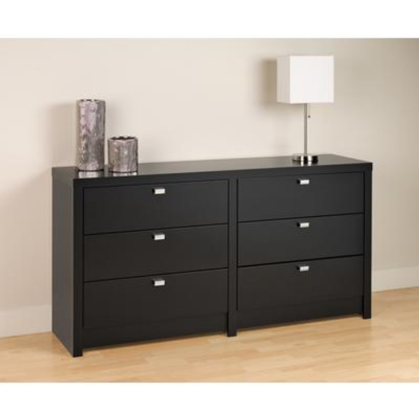 Black Designer Series 9  6 Drawer Dresser