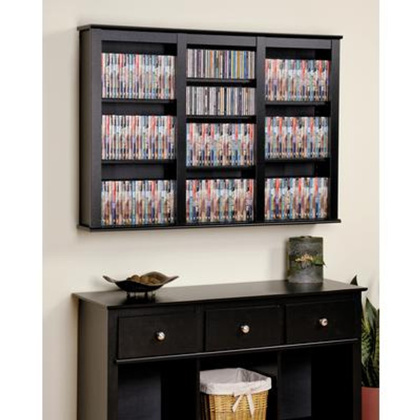 Black Triple Wall Mounted Storage