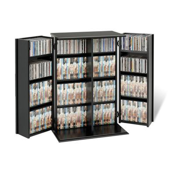 Black Locking Media Storage Cabinet