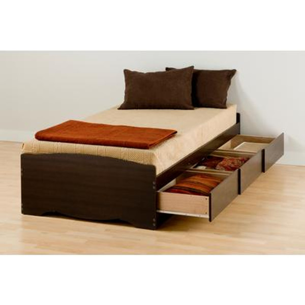 Espresso Twin XL Mate&#146;s Platform Storage Bed with 3 Drawers