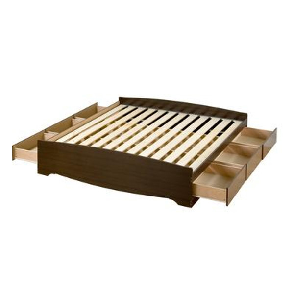 Espresso King Mate&#146;s Platform Storage Bed with 6 Drawers