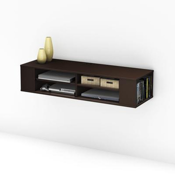 City Life Chocolate Wall Mounted Media Console