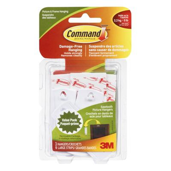 Command Sawtooth Picture Hanging Hooks