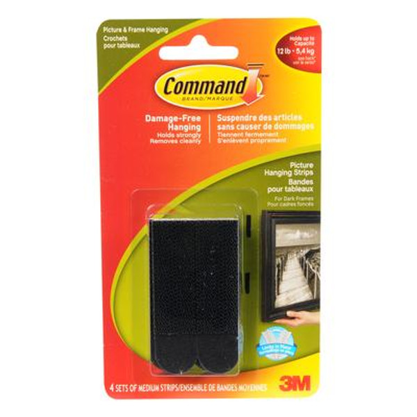 Command Medium Black Picture Hanging Strips