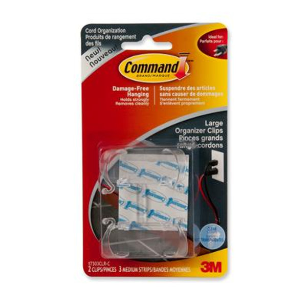 Command Clear Large Cord Organizers with Clear Strips