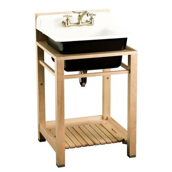 Bayview(Tm) Wood Stand Utility Sink in White