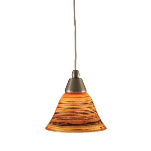 Concord 1 Light Ceiling Brushed Nickel Incandescent Pendant with a FirrÃ© Saturn Glass