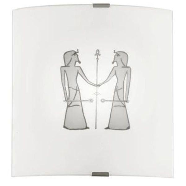 GRAFIK Wall Light 1L; Frosted Glass with Egyptian Motif