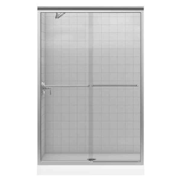 Fluence Frameless Bypass Shower Door in Matte Nickel