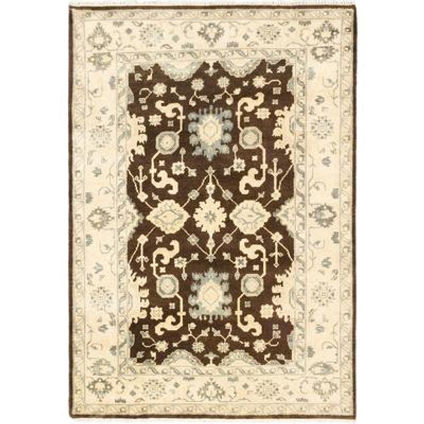 Hand-knotted Royal Ushak Cream Rug - 6 Ft. 3 In. x 9 Ft. 0 In.