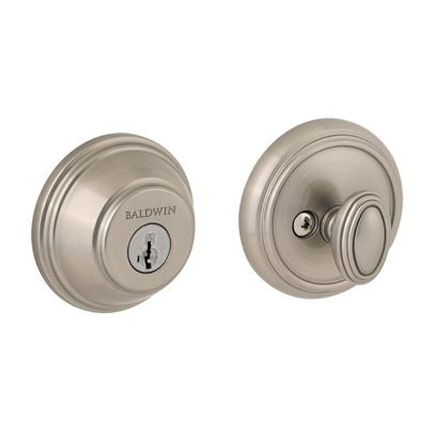 Prestige Single-Cylinder Satin Nickel Round Deadbolt