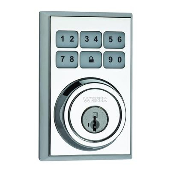 SmartCode Contemporary Electronic Deadbolt in Polished Chrome