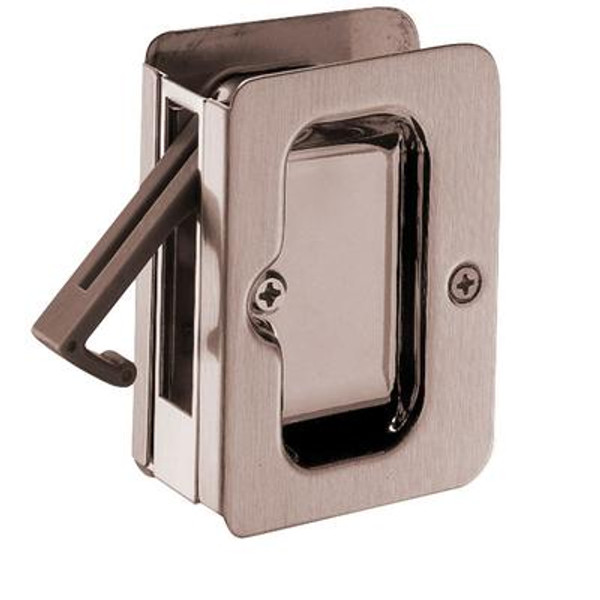 1031 Square Privacy Pocket Door Lock in Antique Nickel