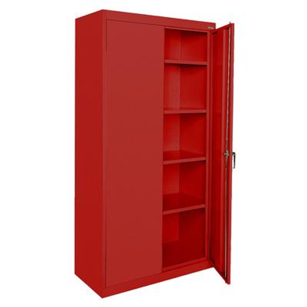 Classic Series 36 Inch W x 72 Inch H x 18 Inch D Storage Cabinet with Adjustable Shelves in Red
