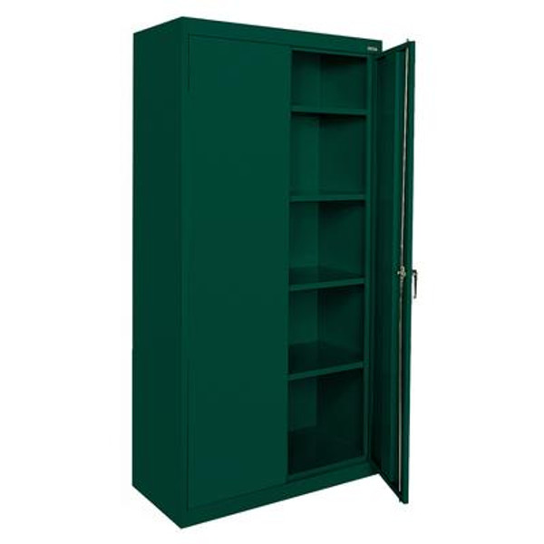 Classic Series 36 Inch W x 72 Inch H x 18 Inch D Storage Cabinet with Adjustable Shelves in Forest Green