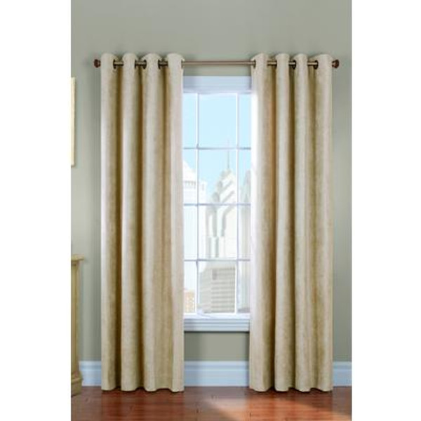 Suede Grommet Curtain - Natural