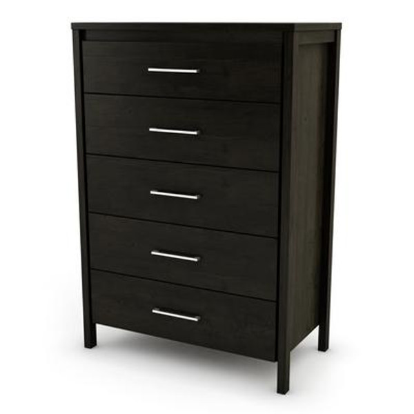 Gravity Collection 5-Drawer Chest Ebony