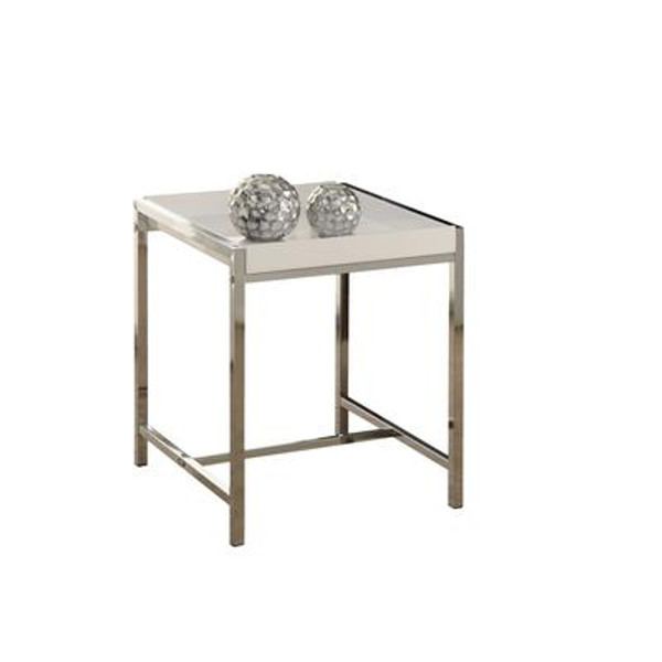 Accent Table - White Acrylic With Chrome Metal